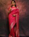Amazing Classical Banarasi Silk Saree With Same Blouse thumb 3