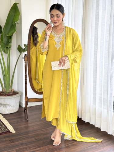 Classical And Beautiful Chanderi  Top Bottam Dupatta