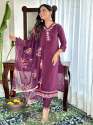 Elegant And Trendy Collection Chanderi Kurta Set With Embroidered Pattern thumb 1