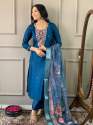 Fredh Arrival Women Embroidered Chanderi Silk Kurta Set thumb 1