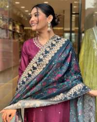 New Launched Embroidered Vicose Chanderi kurta set