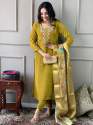 Newly Lauched  Embroidered Chanderi Silk kurta Set thumb 1