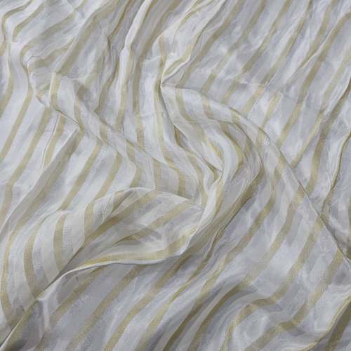 Dyeable Tissue zari lines Fabric