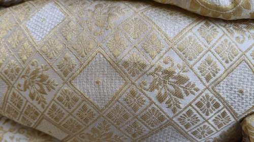 Fancy Banarasi Satin Fabric by Glazed Garments