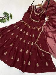 Exclusive 2 Piece Gown With Dupatta In Sequence Embroidery Work 