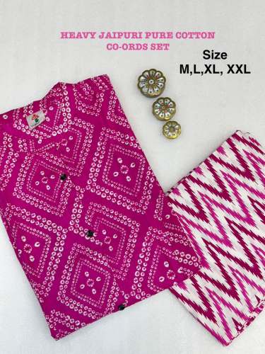 New Launching Jaipuri print Cotton Co Ord Set