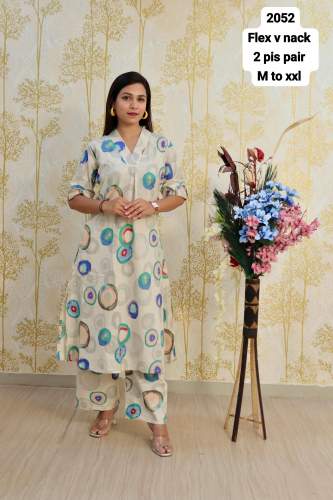 Pure Cotton Flex Kurti With Palazzo by hinglaj creation