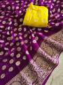 Pure viscose Zari Weaving Border Georgette Saree thumb 4