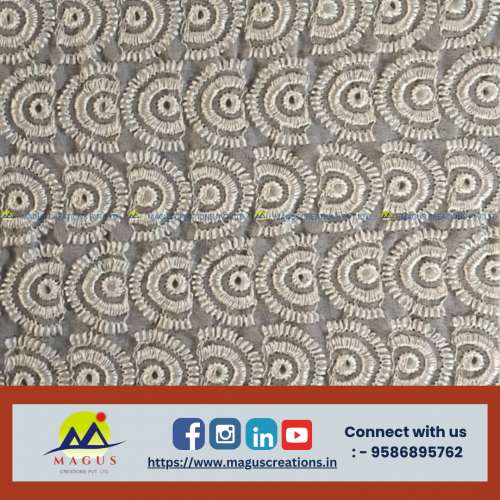 Plain Schiffli Embrodiery Fabric