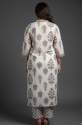 Off White Block Print Cotton kurta Set thumb 2