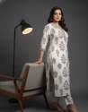Off White Block Print Cotton kurta Set thumb 3
