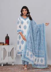 Paharava Women's Printed Straight Cotton Short Kurti