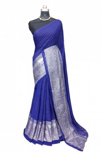 Beautiful Foil Print Job Work On Saree