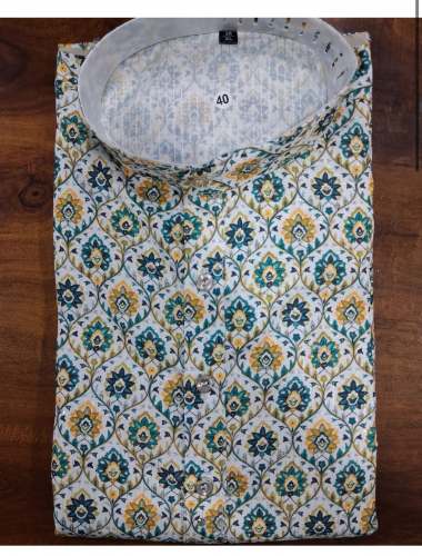 Elegant Printed Cotton Kurta Traditional Motif With Modern Comfort