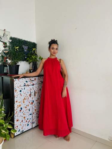 RED  MAXI DRESS by Heena boutique