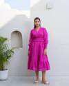  ROYAL PINK BUTTON MULMUL maxi 