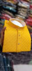 Embroidery Mens Yellow Kurta