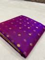 Beautiful Purple Shade Chanderi Handloom Saree thumb 1