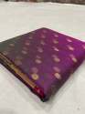 Beautiful Purple Shade Chanderi Handloom Saree thumb 6