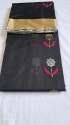 Black chanderi Silk Saree  thumb 1