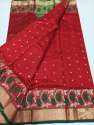 Chanderi silk Saree In Red 
