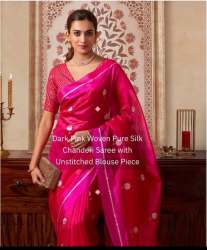 Pink Chanderi silk Saree 