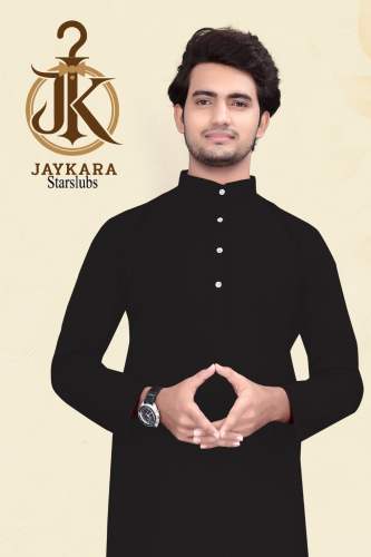 black kurta and pajama by SHASHIDHAR TEXTILES