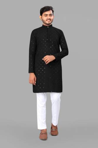 Mens Black Colour Mens Kurta