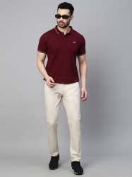 Men Office Wear Solid Plain Trouser