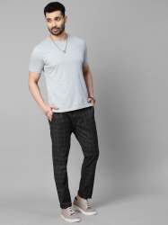 Men Trendy Check Print Stratchble Trouser