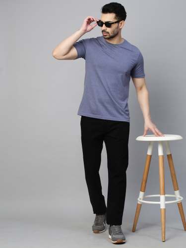 Rich Look Slim Fit Cotton Lycra Trouser For Men by Grapes Fabrics Pvt Ltd