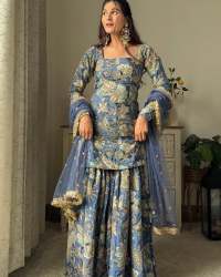 Chinon Fabric Fancy Sharara Suit