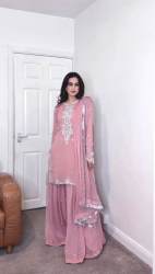 Embroidery Sequence Work Kurti Pant Set