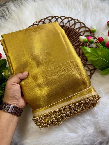 Golden Tissue Silk Saree by Desire Studio