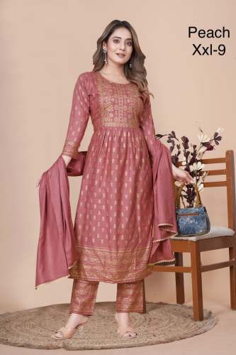 Heavy Faux Georgette Sequence Work Kurti Pant Set