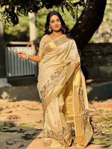 New Launching Tusser Silk Fancy Saree