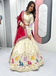 Pure Tissue Silk Sequence Work Lehenga Choli With Dupatta