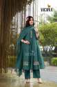 Mal Chanderi Embroidery cut work Kurti Green  thumb 1