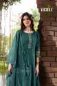 Mal Chanderi Embroidery cut work Kurti Green  thumb 2