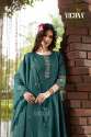 Mal Chanderi Embroidery cut work Kurti Green  thumb 3