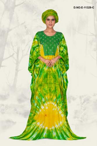Elegant Tie-Dye Farasha with Embellished Yoke by Gajiwala Export