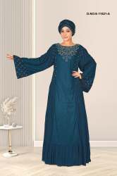 Lace Panel Embroidered Abaya
