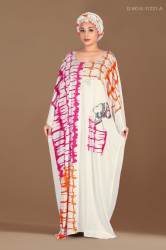 Abstract Print Embellished Kaftan