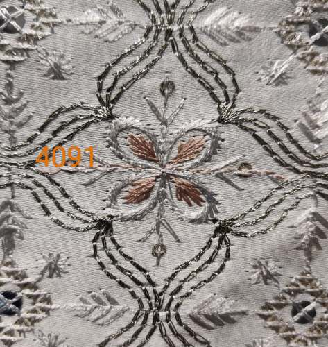 Malai Satin Embroidery Work Kurtas Fabric 