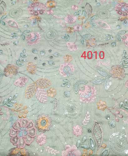 Super Silk Embroidery Work Kurta Fabric  by antham fab