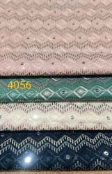 Zigzag Line Embroidery Work Fabric 