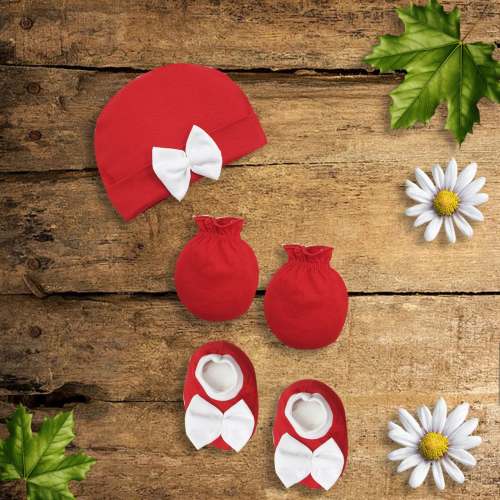 Cap  Mittens ( hater)   Booties ( payer) by B AND N APPAREL GUILD