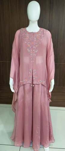 Kaftan Ladies Srug Ladies Poncho Style Stitched Palazzo Cocktail dress by Mani Fashion