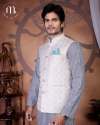 Men's Ethnic Wear Refined Cream Textured Festive Nehru Jacket thumb 1