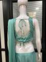 Sea Green Pre Draped Ready To Wear Saree Ethnic Designer Saree Manufacturer thumb 2